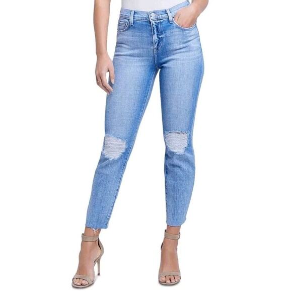 L'AGENCE Jeans 25 Womens High Rise Destroyed El Matador Raw Hems Distressed - Picture 1 of 12
